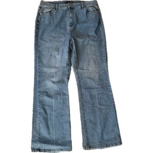 Black Tape Dex Jeans Womens 16 Blue Medium Wash High Rise Straight Leg Denim